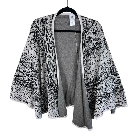 CAbi 100% Cotton Serpent Wrap Snakeskin Print Black White One Size - Picture 1 of 5